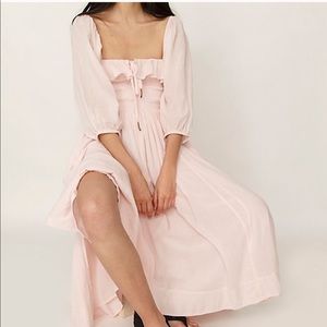 Pale pink oasis midi dress free people nwot